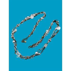 Brighton Metal Play Silver Brass Crystal Necklace